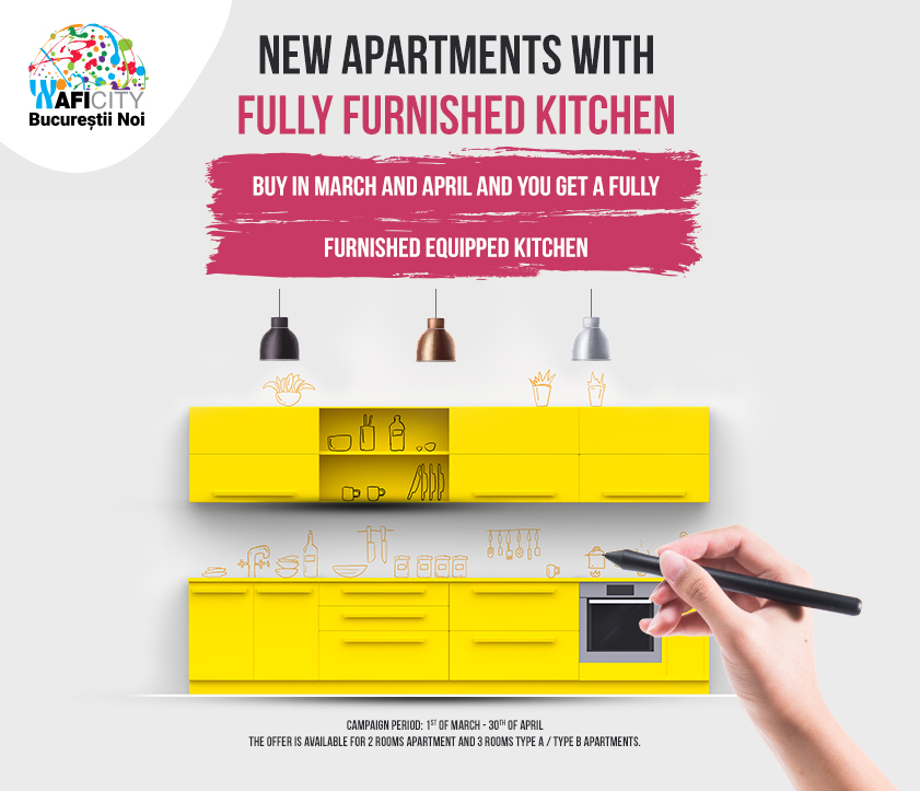 New apartments with fully furnished and equipped kitchen!